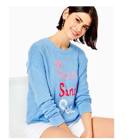 Lilly Pulitzer Sweaters - Lilly Pulitzer EUC Pippy Sweater Sun Sand Sea Intarsia Medium Coastal
